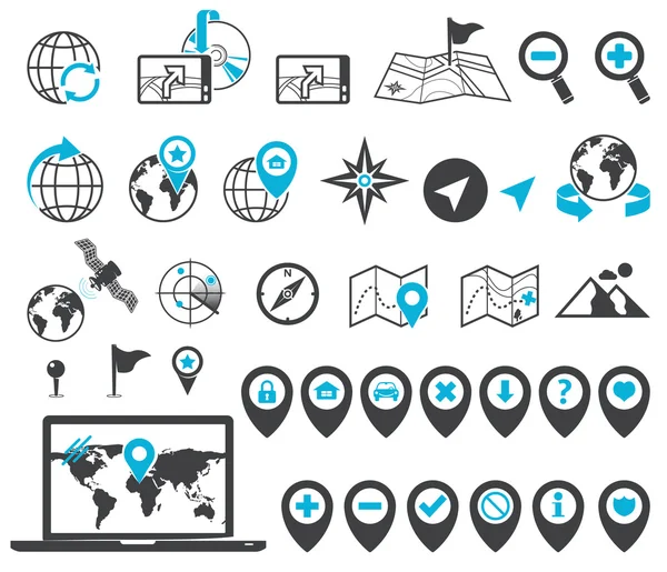 Location and destination icons — Stock Vector