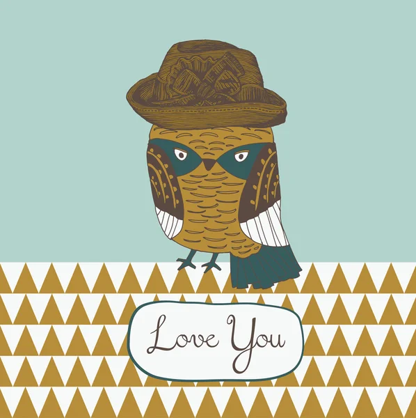 D'un hibou à son amour — Image vectorielle
