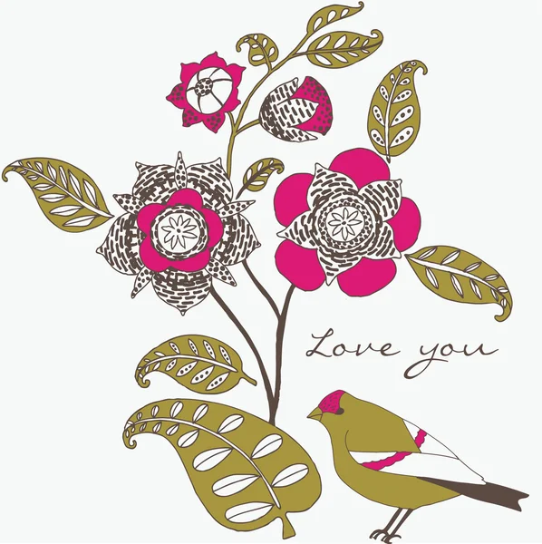 花の記念日やバレンタインデーのカード — ストックベクタ
