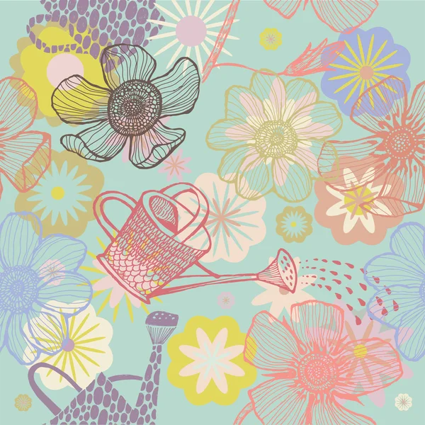 Été motif floral sans couture — Image vectorielle