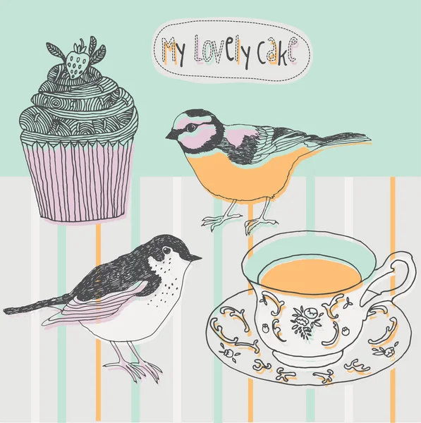 Amour fond de thé — Image vectorielle