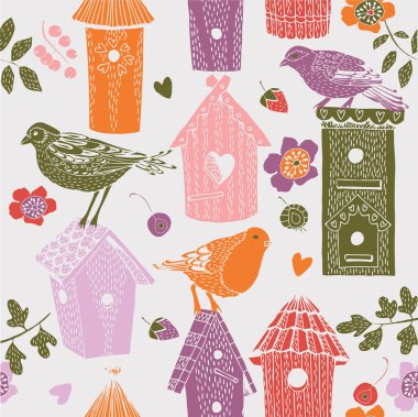 Garden birds Deco Tile clipart