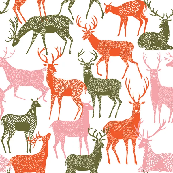 Deer pattern — Stock Vector