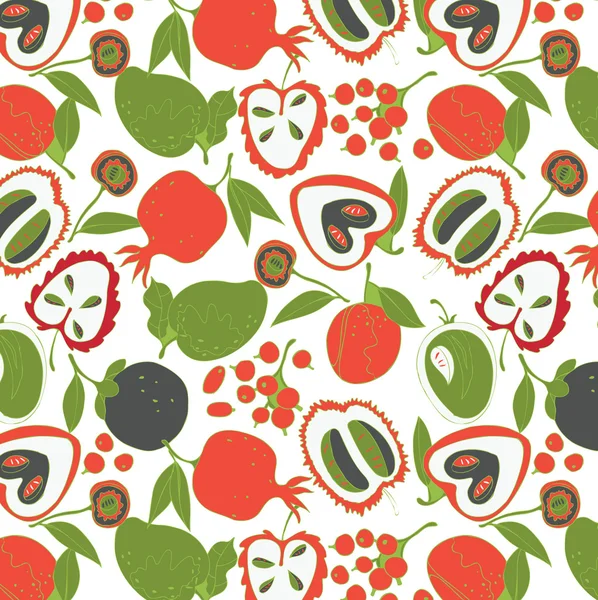 カラフルな果物パターン — ストックベクタ