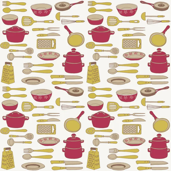 Асорті кухонні вироби та посуд — стоковий вектор