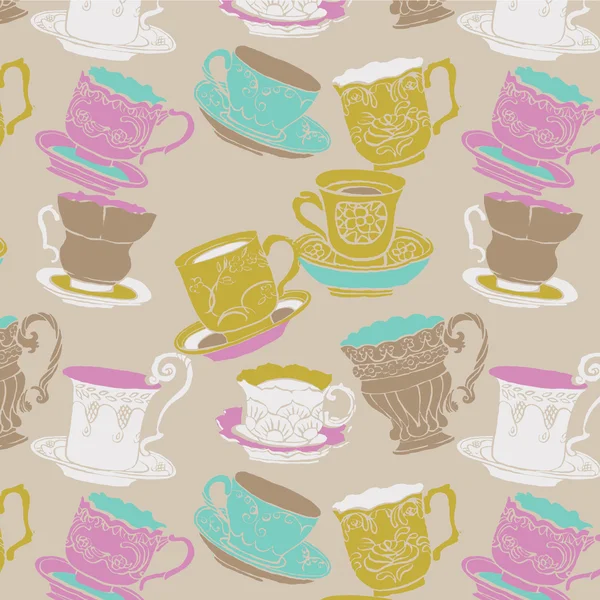 Illustration of teacups — Stock Vector