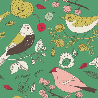 Garden Birds Deco Tile clipart