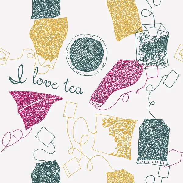 Illustration of tea bags — Stock Vector