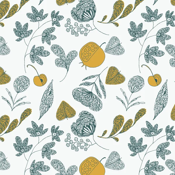 Illustration von Früchten, Blättern — Stockvektor