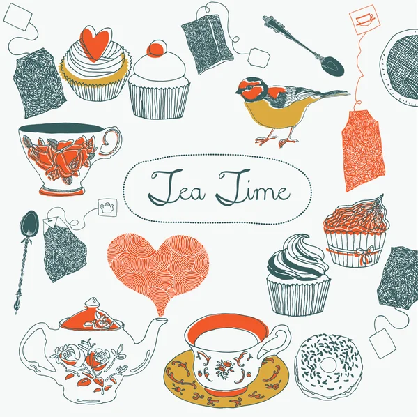 Tea Time — Stock Vector