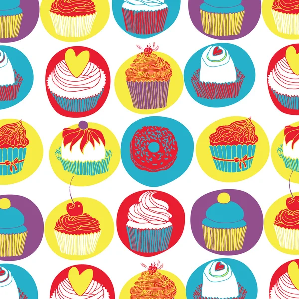 Divers motifs de gâteaux colorés — Image vectorielle
