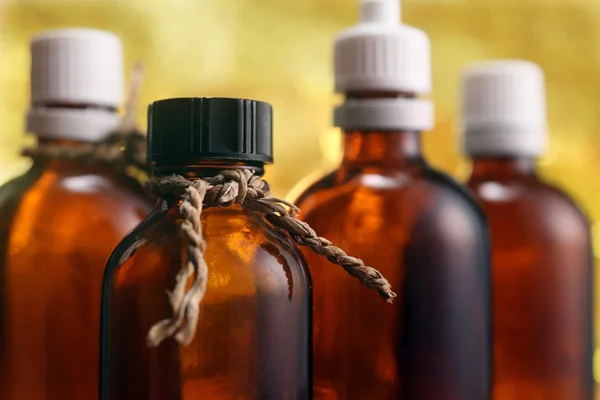 Butelki oleju masażu — Zdjęcie stockowe