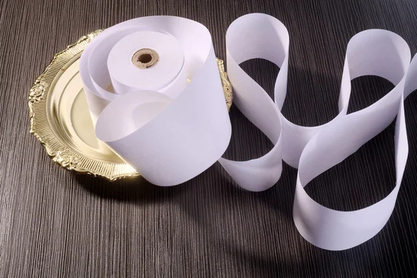 Roll of the adding machine tape — Stock Photo, Image