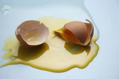 yumurta sarısı ve beyaz yumurta sıçramış