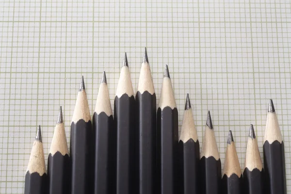 Stock image of the pencil arrange in a row — Stock Photo, Image