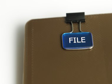 Close up of file clip on the document clipart