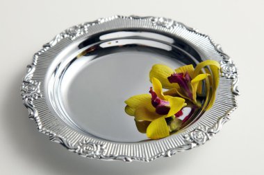 Tray with flower clipart