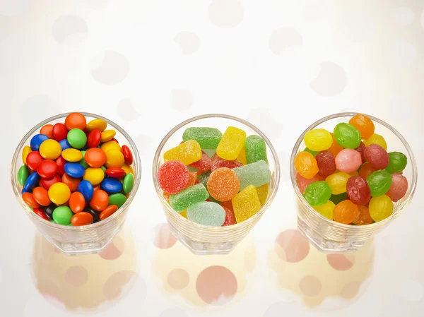 Difference of the candy on the cup — Stock Photo, Image
