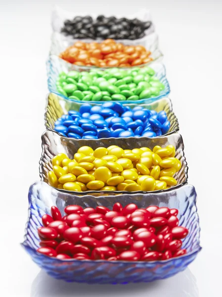 stock image Multi color of coated chocolate on the plate