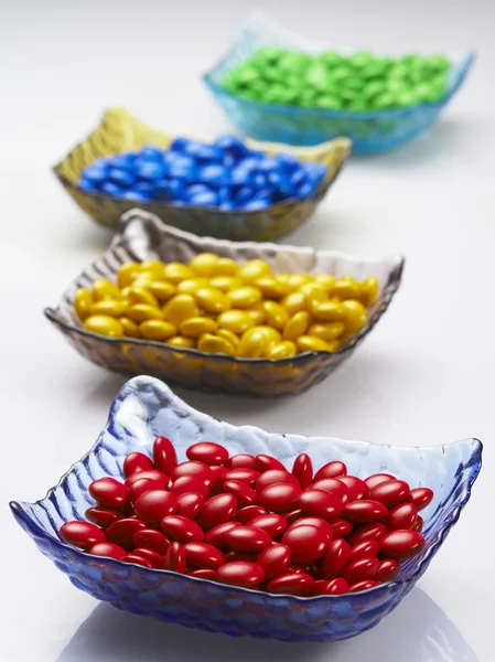 stock image Multi color of coated chocolate on the plate