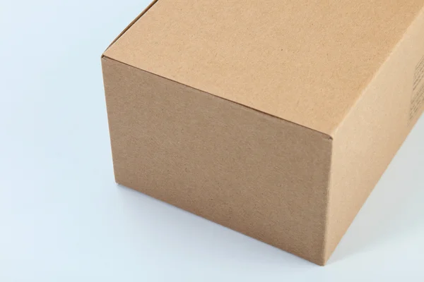 stock image Close up brown cardboard box on the plain background