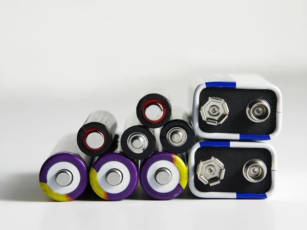 Några olika typ av batteri — Stockfoto