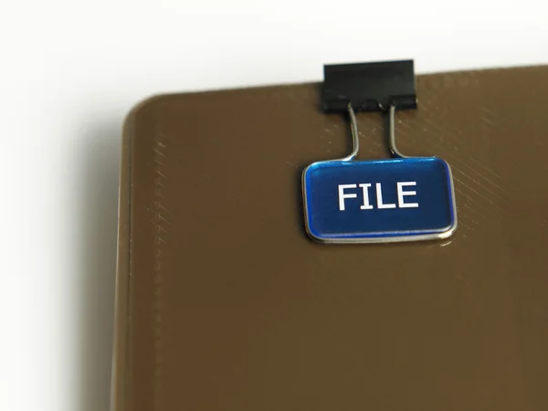 Close up of file clip on the document — Stock Photo, Image