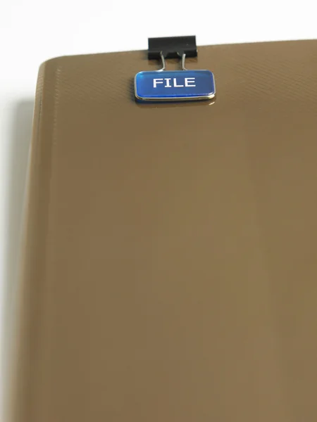 Close up of file clip on the document — Stock Photo, Image