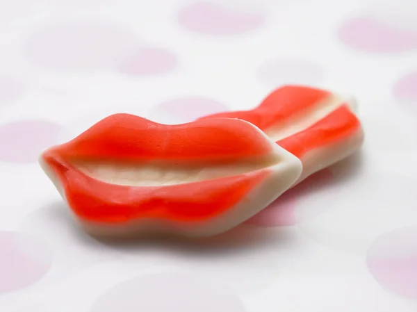 Läpparnas form gummy godis — Stockfoto