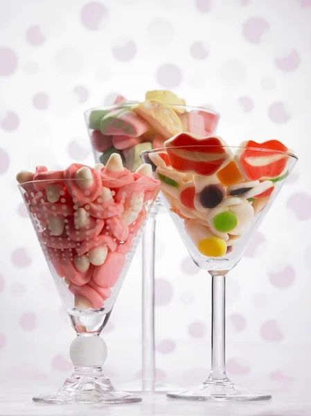 Close up of gummy candy on the cup — Stock Photo, Image