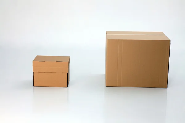 Two difference size of box side by size — Stock Photo, Image