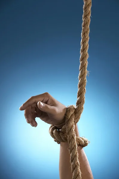 Aguente firme por corda — Fotografia de Stock