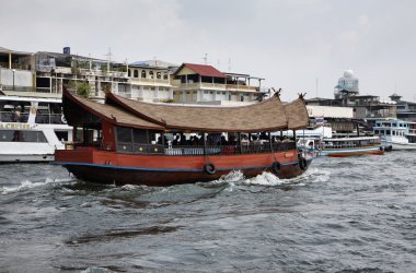 Tayland, bangkok, chao praya Nehri manzarası ve şehir manzarası