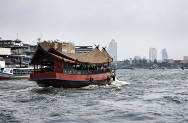 Tayland, bangkok, chao praya Nehri manzarası ve şehir manzarası