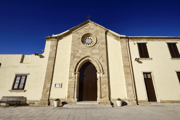 Italy, Sicily, Marzamemi (Siracusa Province), old church facade