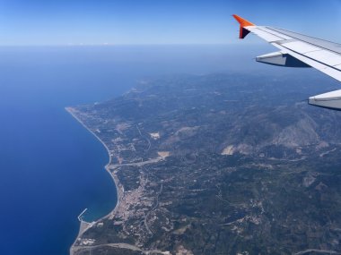 İtalya, Sicilya, havadan görünümü adanın tiren kıyı şeridi