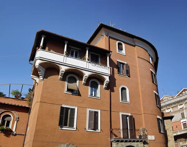 stock image Italy, Rome, Garbatella, old building facade
