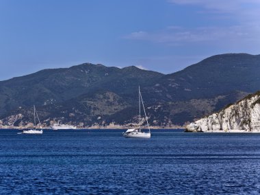 İtalya, Toskana, elba Adası, kıyı şeridi görünümü