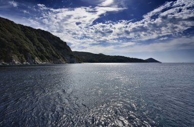 İtalya, Toskana, elba Adası, kıyı şeridi görünümü