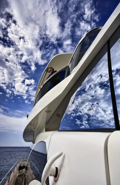 Italy, Tuscany, Elba Island, luxury yacht Azimut 75 — Stock Photo, Image