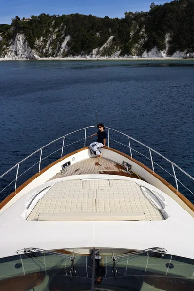 Italy, Tuscany, Elba Island, view of the coastline from a luxury yacht — Stock Photo, Image
