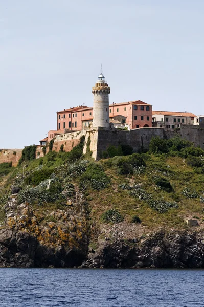 Italië, Toscane, eiland elba, vuurtoren — Stockfoto