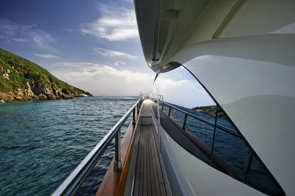 Italien, Toscana, elba island, lyx yacht azimut 75 — Stockfoto