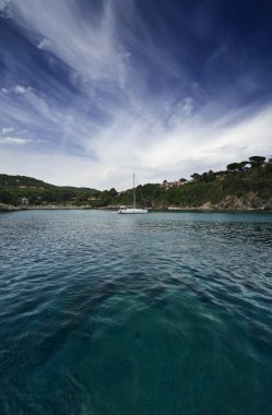 İtalya, Toskana, elba Adası, kıyı şeridi görünümü