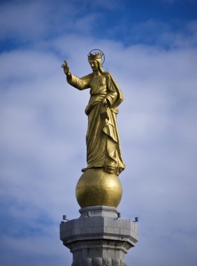 Italy, Sicily, Messina, the Madonna statue at the port entrance clipart