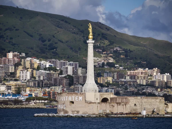 stock image Italy, Sicily, Messina, the city and the Madonna statue