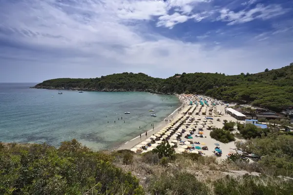 İtalya, elba Adası, porto azzurro bir plaj manzarası