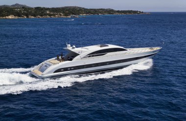 Italy, Sardinia, Tyrrhenian Sea, luxury yacht clipart