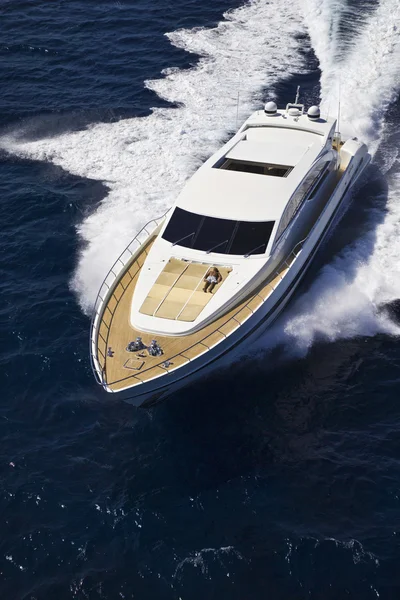 Italia, Sardegna, Mar Tirreno, yacht di lusso, vista aerea — Foto Stock