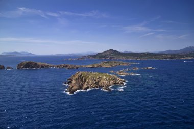 Italy, Sardinia, aerial view of the Emerald Coast clipart